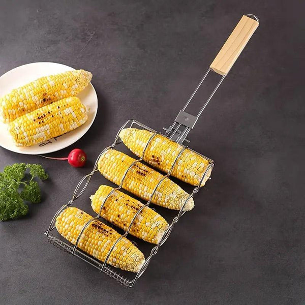 Folding Handle Corn Grill Clip Anti Scald Barbecue Tool For Home Outdoor Cooking Barbecue Accessories