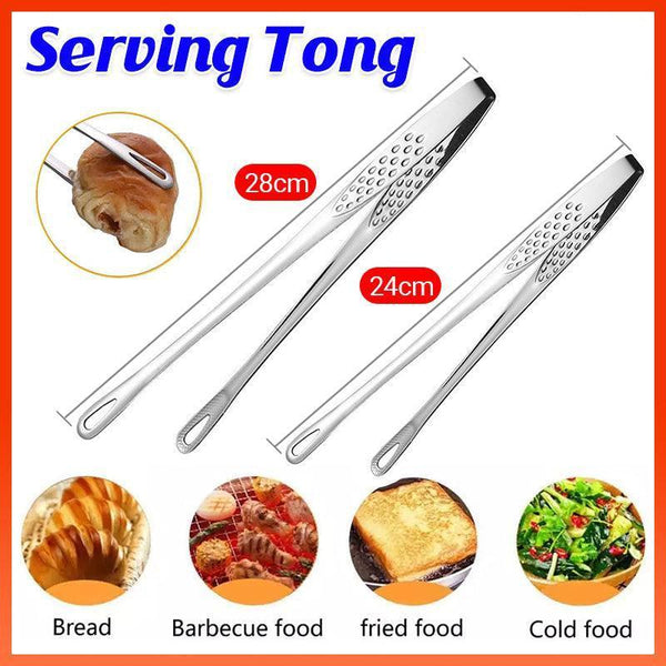 24/28Cm Stainless Steel Kitchen Grill Straight Tweezers Bbq Food Tools 24Cm Tongs