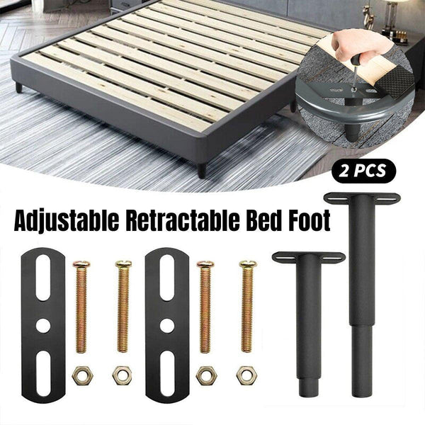 2Pcs Bed Legs Adjustable Retractable Heavy Duty Center Frame Support Feet Single Bed Frames