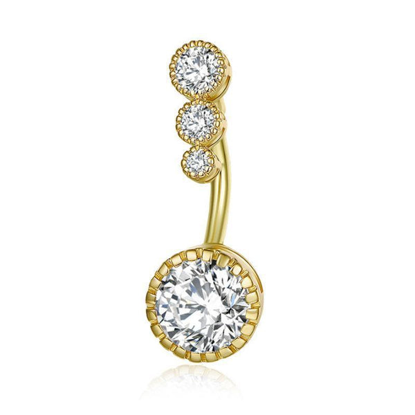 Belly Button Rings Bar Navel Steel Copper Zirconia Piercing Body Gold Body Piercing Jewellery