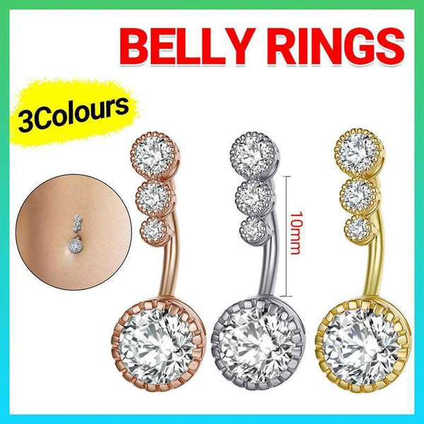 Belly Button Rings Bar Navel Steel Copper Zirconia Piercing Body Rose Gold Body Piercing Jewellery