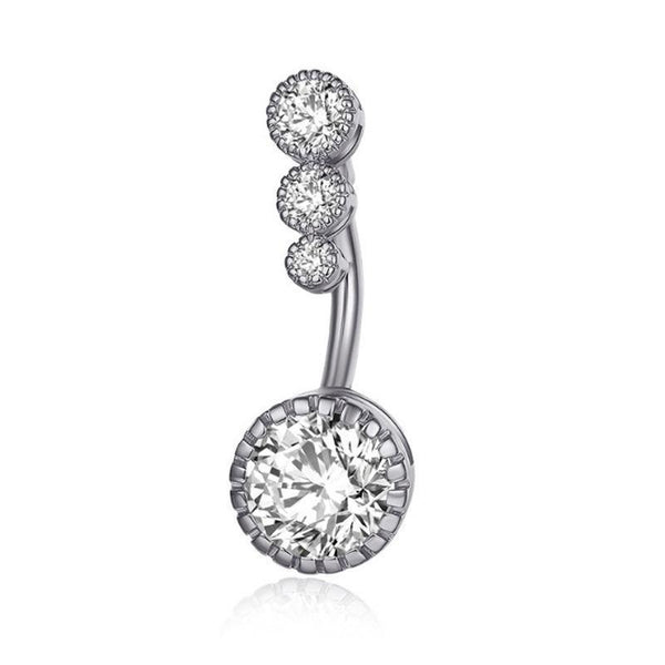 Belly Button Rings Bar Navel Steel Copper Zirconia Piercing Body Silver Body Piercing Jewellery