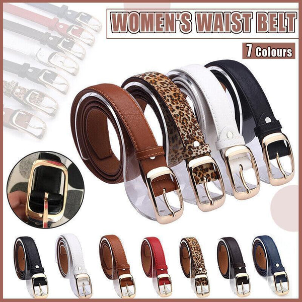 Ladies Leather Belt Classic Buckle Fashion Waist Strap For Jeans Dresses Casual Leopard Belts