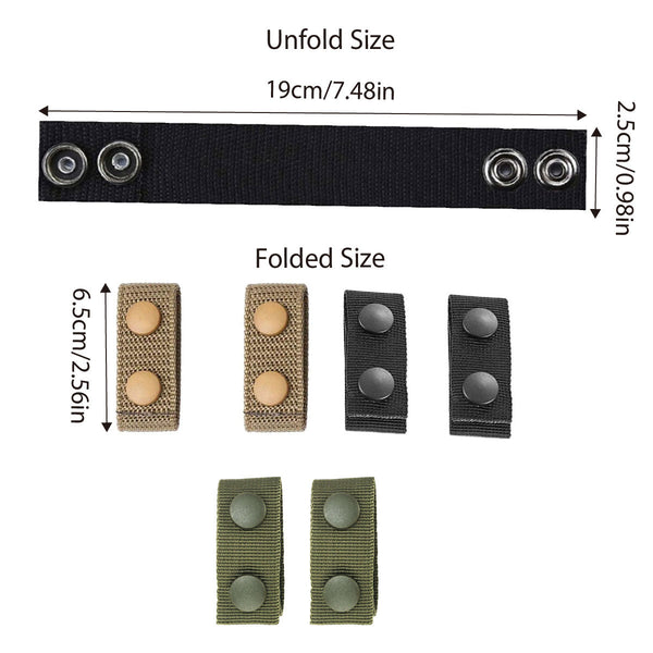 2Pcs Outdoor Tactical Belt Loop Snap On Retainer Buckle Clip Holder Hiking Gear Black Keyrings