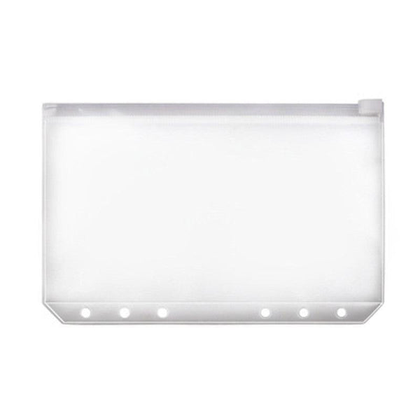 12X A6/A7 Binder Pocket Zipper Holes Pvc Document Filling Bags Clear Kit School Supplies
