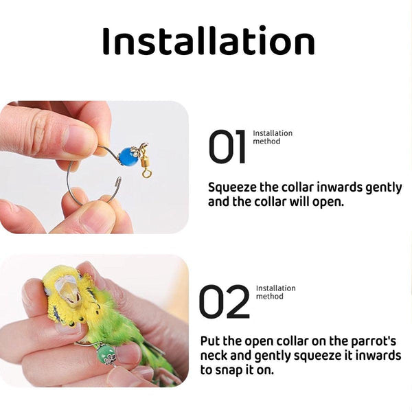 Parrot Neck Collar Stainless Steel Bird Chain Training Adjustable Leash Diameter 2.2Cm Small Animal Supplies