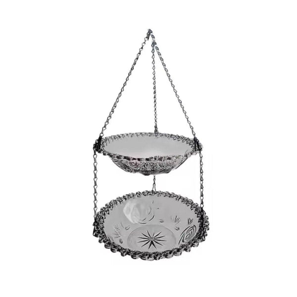 Outdoor Hanging Bird Feeder Bath Garden Patio Decoration For Attracting Birds Grey Feeders