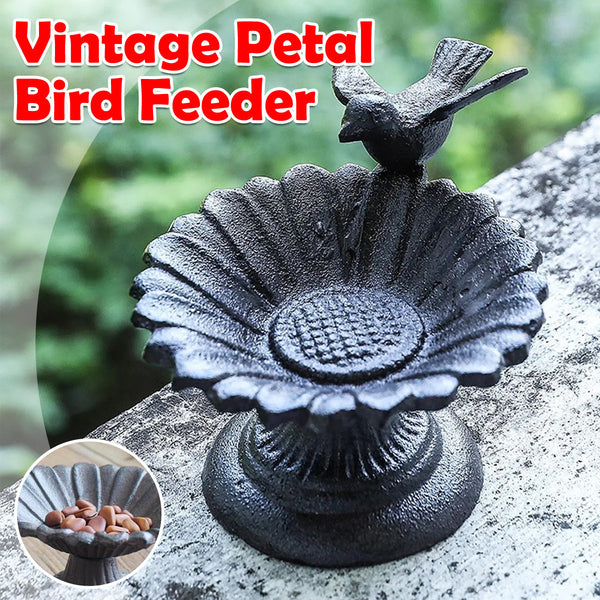 Retro Petal Shaped Bird Feeder Hanging Decorative Outdoor Garden Feeding Feeders