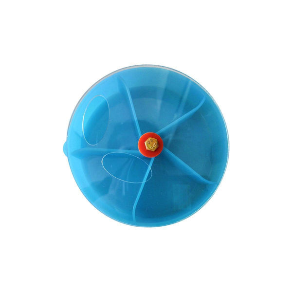Parrot Foraging Toy Bird Chew Wheel Food Dispenser Divider Box Cage Accessory Blue Birds Toys