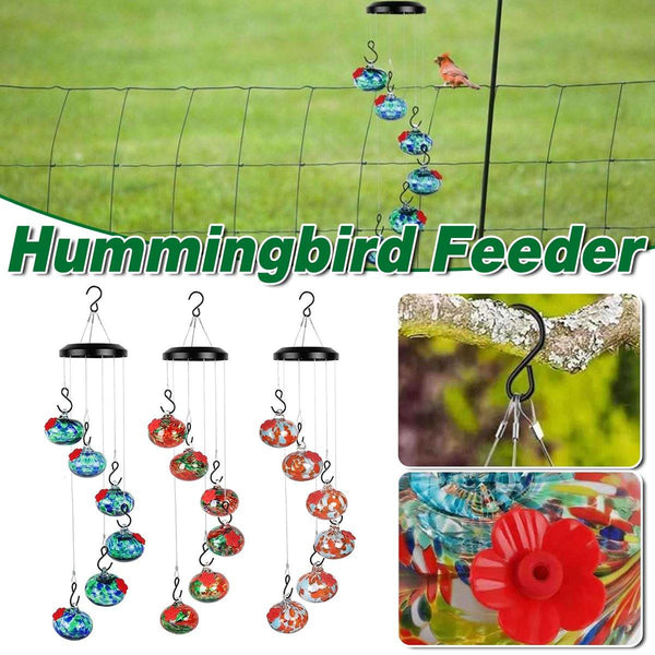 Hanging Hummingbird Feeder Outdoor Garden Nectar Dispenser Attracting Birds Red Blue Feeders