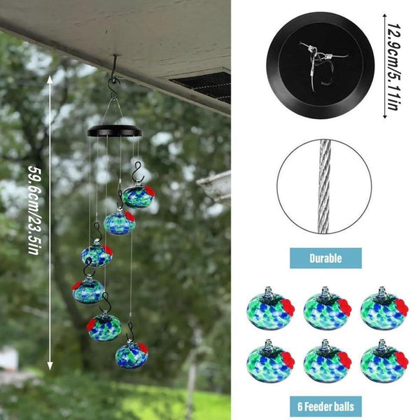Hanging Hummingbird Feeder Outdoor Garden Nectar Dispenser Attracting Birds Red Blue Feeders