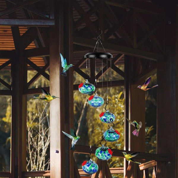 Hanging Hummingbird Feeder Outdoor Garden Nectar Dispenser Attracting Birds Red Blue Feeders