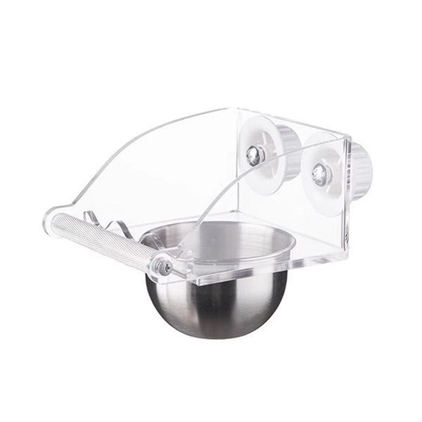 Parrot Stainless Steel Food Bowl Bird Feeder Cage Hanging Dish For Pet Birds M Feeders