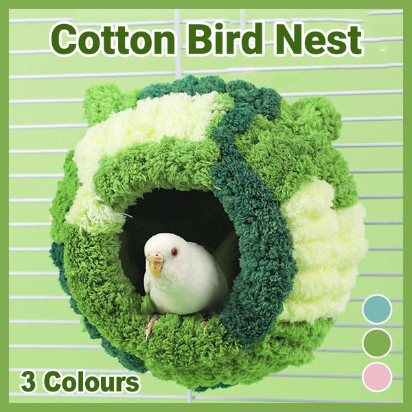 Hanging Warm Cotton Nest Hammock Cozy Bed For Parrots And Other Bird Species Blue Birds Toys