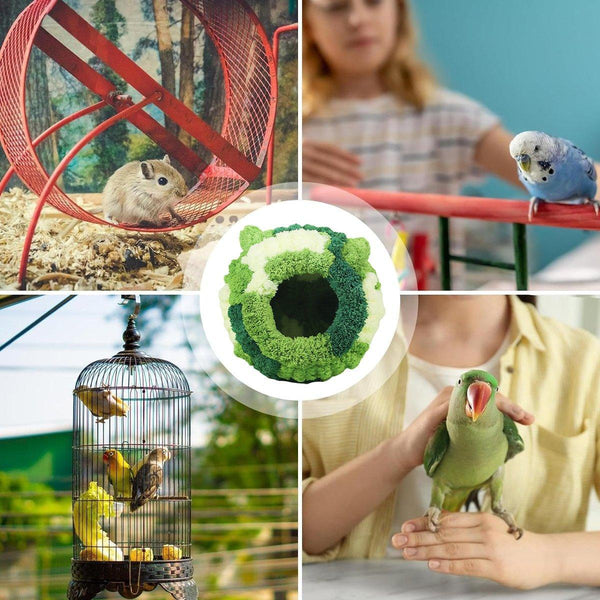 Hanging Warm Cotton Nest Hammock Cozy Bed For Parrots And Other Bird Species Blue Birds Toys