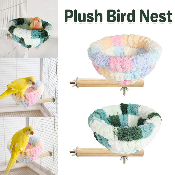 Parrot Winter Warm Nest Fluffy Cotton Hanging Bed Colourful Bird Cage House Pink Bird Cages