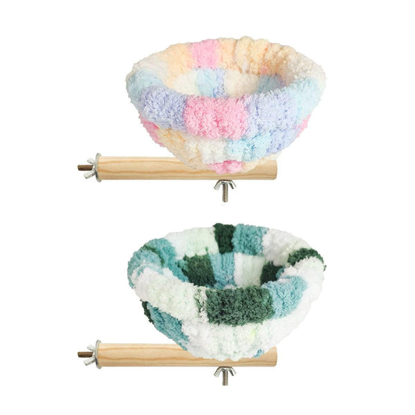 Parrot Winter Warm Nest Fluffy Cotton Hanging Bed Colourful Bird Cage House Pink Bird Cages