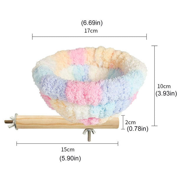 Parrot Winter Warm Nest Fluffy Cotton Hanging Bed Colourful Bird Cage House Pink Bird Cages