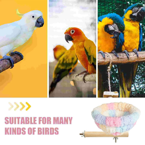 Parrot Winter Warm Nest Fluffy Cotton Hanging Bed Colourful Bird Cage House Pink Bird Cages