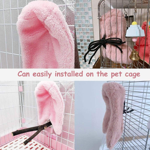 Cozy Bird Blanket Shawl Parrot Snuggle Cabin Plush Hanging Cotton Nest Bedding Pink S Size Birds Toys