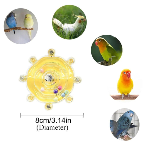 Interactive Parrot Spinning Wheel Stress Relief Toy For Small Birds Durable Blue Birds Toys