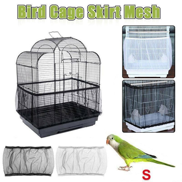 S Size Shell Skirt Mesh Cover Pet Bird Cage Guard Nylon Net Seed Catcher White Bird Cages