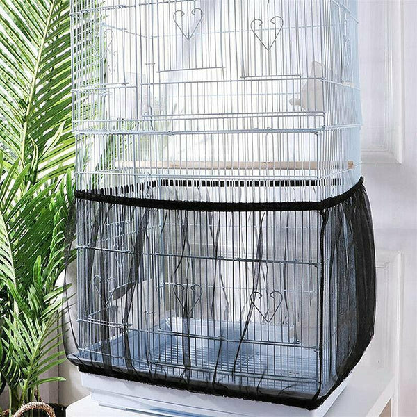 S Size Shell Skirt Mesh Cover Pet Bird Cage Guard Nylon Net Seed Catcher White Bird Cages