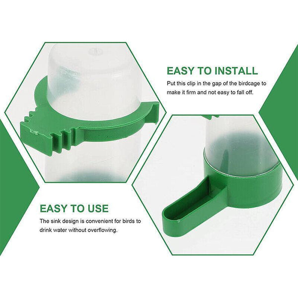 4Pcs/Set Drinker Food Feeder Water Clip For Cage Bird Parrot atiel Budgie Au Backyard Poultry Feeders
