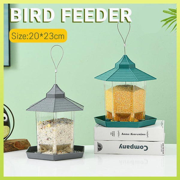 Garden Hanging Wild Bird Feeder Birds Gazebo Shape Container Waterproof Outdoor Green Feeders