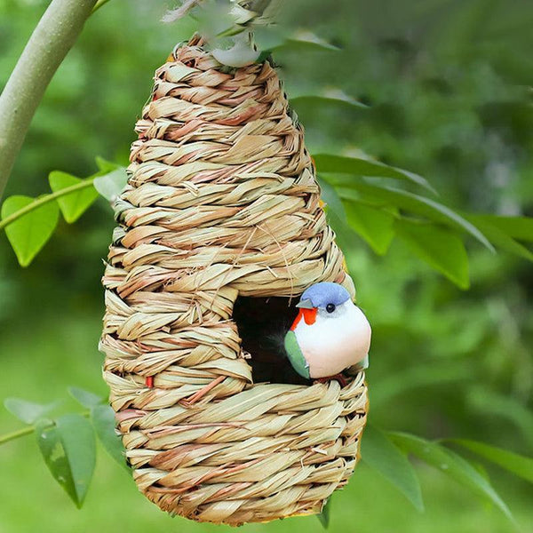 Qttie Bird Nest Breeding Box House Bed Cage Hut Cave Canary Finch Budgie Parrot Treehouse Bird Cages