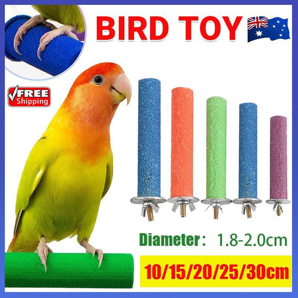 Colorful Pet Bird Cage Perches Stand Platform Chew Toy For Parrot Bites 15Cm Bird Cages