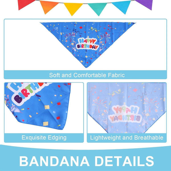 Pet Birthday Cake Hat And Triangle Towel Combination Fun Party Dress Up For Pets Blue Dog Clothing & Shoes