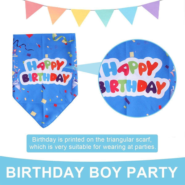 Pet Birthday Cake Hat And Triangle Towel Combination Fun Party Dress Up For Pets Blue Dog Clothing & Shoes