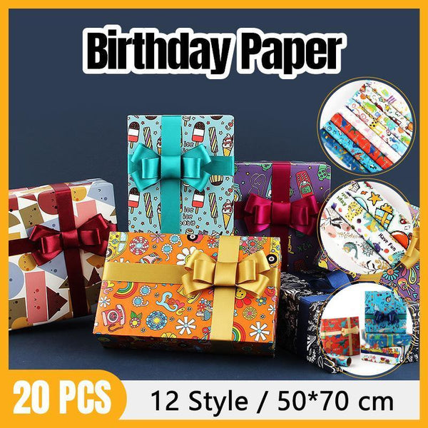 20Pcs Cute Animal Cartoon Gift Wrapping Paper For Toys Bookskin And Crafts Birthday Gift Boxes