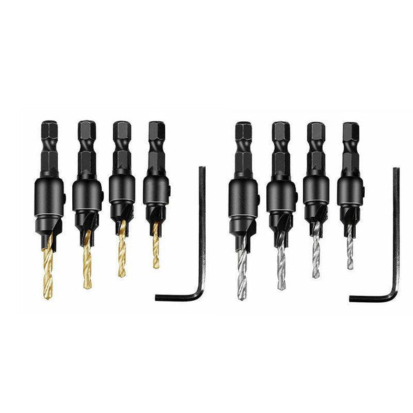 4Pcs Screw Countersink Bit Set Pilot Holre Drill Metal Plastic Wood Hex Shank Gold Drill Bits