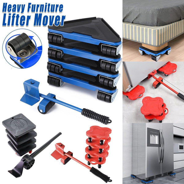 Heavy Duty Moving Tool Set Easy Move Five Piece Furniture Lifter Kit For Home Black Other Tools & Workshop Equipment