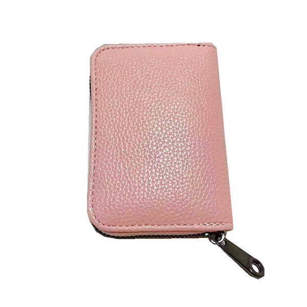 Compact Zipper Organ Card Cover Holder Wallet Id Bag Short Coin Purse Pockets Black Wallets