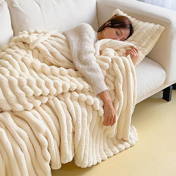 Plush Blanket Leisure Autumn Winter Warm Nap Throw Soft Cozy Grey 100X150cm Blankets