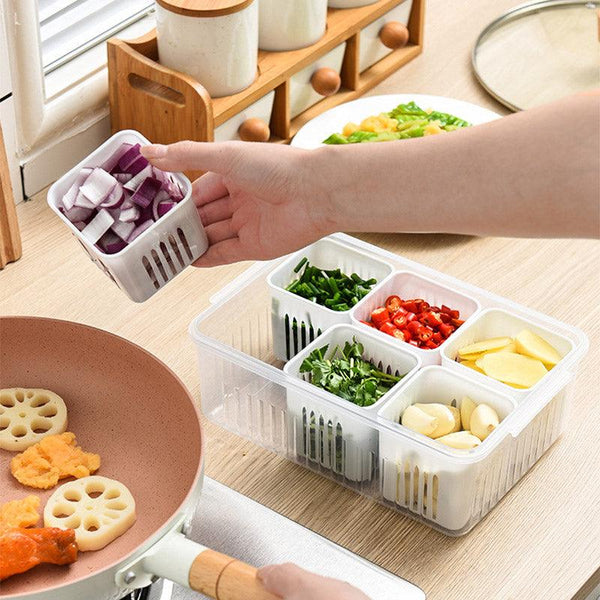 Convenient Crisper Box With Lid Storage Compartment Organizer For Vegetables Food Storage Containers