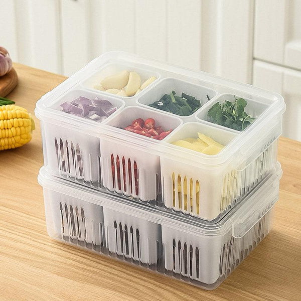Convenient Crisper Box With Lid Storage Compartment Organizer For Vegetables Food Storage Containers
