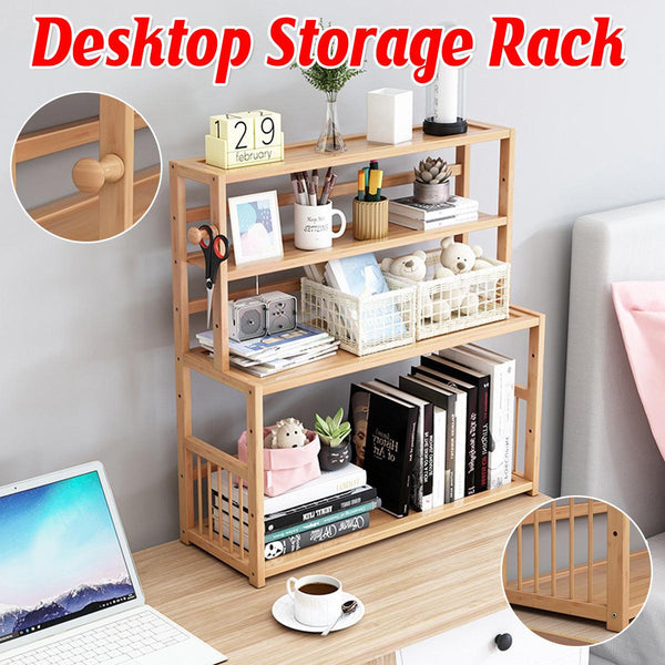 Compact Desktop Bookshelf Storage Bookcase Organizer Small Shelf Display Unit Other Laptop & Desktop Accs