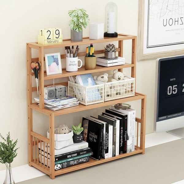 Compact Desktop Bookshelf Storage Bookcase Organizer Small Shelf Display Unit Other Laptop & Desktop Accs