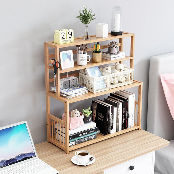Compact Desktop Bookshelf Storage Bookcase Organizer Small Shelf Display Unit Other Laptop & Desktop Accs