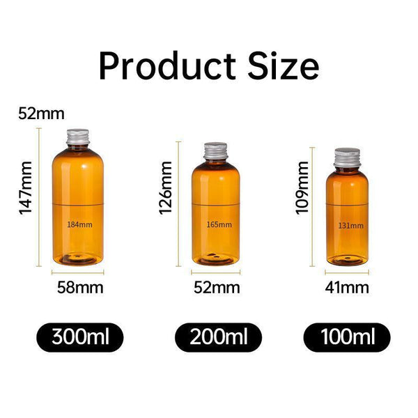 20Pcs Brown Transparent Cosmetic Bottles With Aluminum Lids For Packaging 100Ml Travel Bottles & Containers