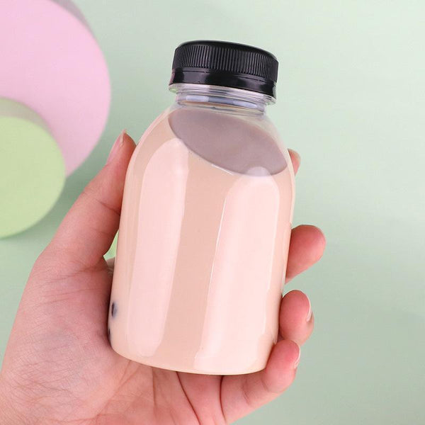 20Pcs 250Ml Reusable Plastic Juice Bottles 38Mm Caliber Clear Beverage Container Bottle 20Pcs Glossy Black Water Bottles & Vacuum Flasks