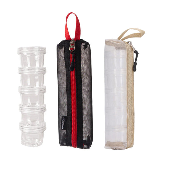 5Pcs Outdoor Camping Spice Container Set Travel Bbq Seasoning Storage Box Use Black Camping Storage