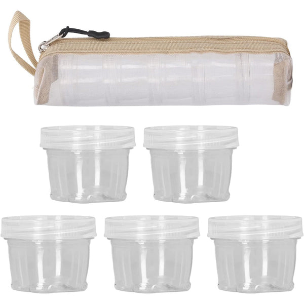 5Pcs Outdoor Camping Spice Container Set Travel Bbq Seasoning Storage Box Use Black Camping Storage