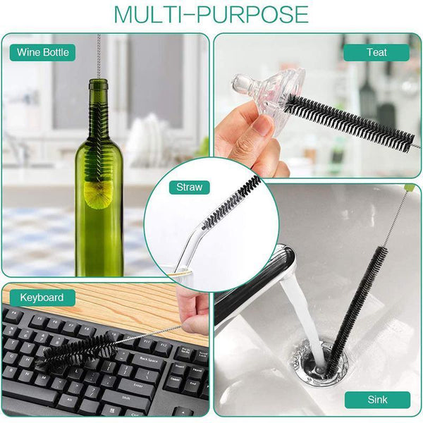 Long Bottle Cleaning Brush 40Cm Nylon Wine Water Vacuum Flask Jar Scrubber Cleaning Brushes