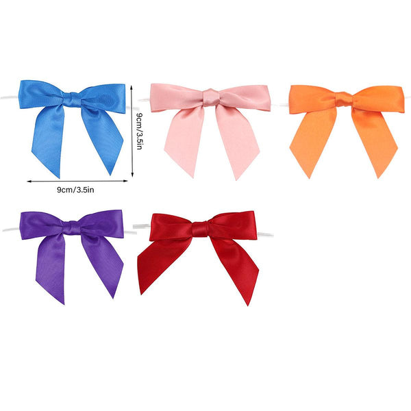 50Pcs Bow Gift Packaging Sealing Tie Drawstring Baking Wrap Bag Decorative Ties Orange Ribbons & Bows