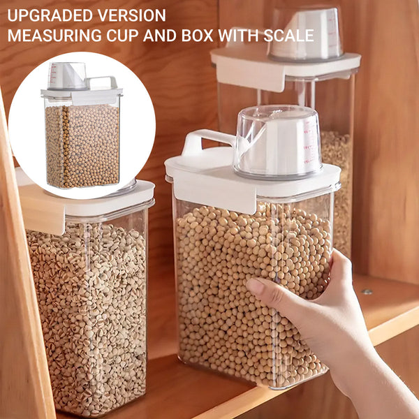 Sealed Household Grain Storage Box Transparent Rice Bucket Kitchen 1100Ml Food Storage Containers